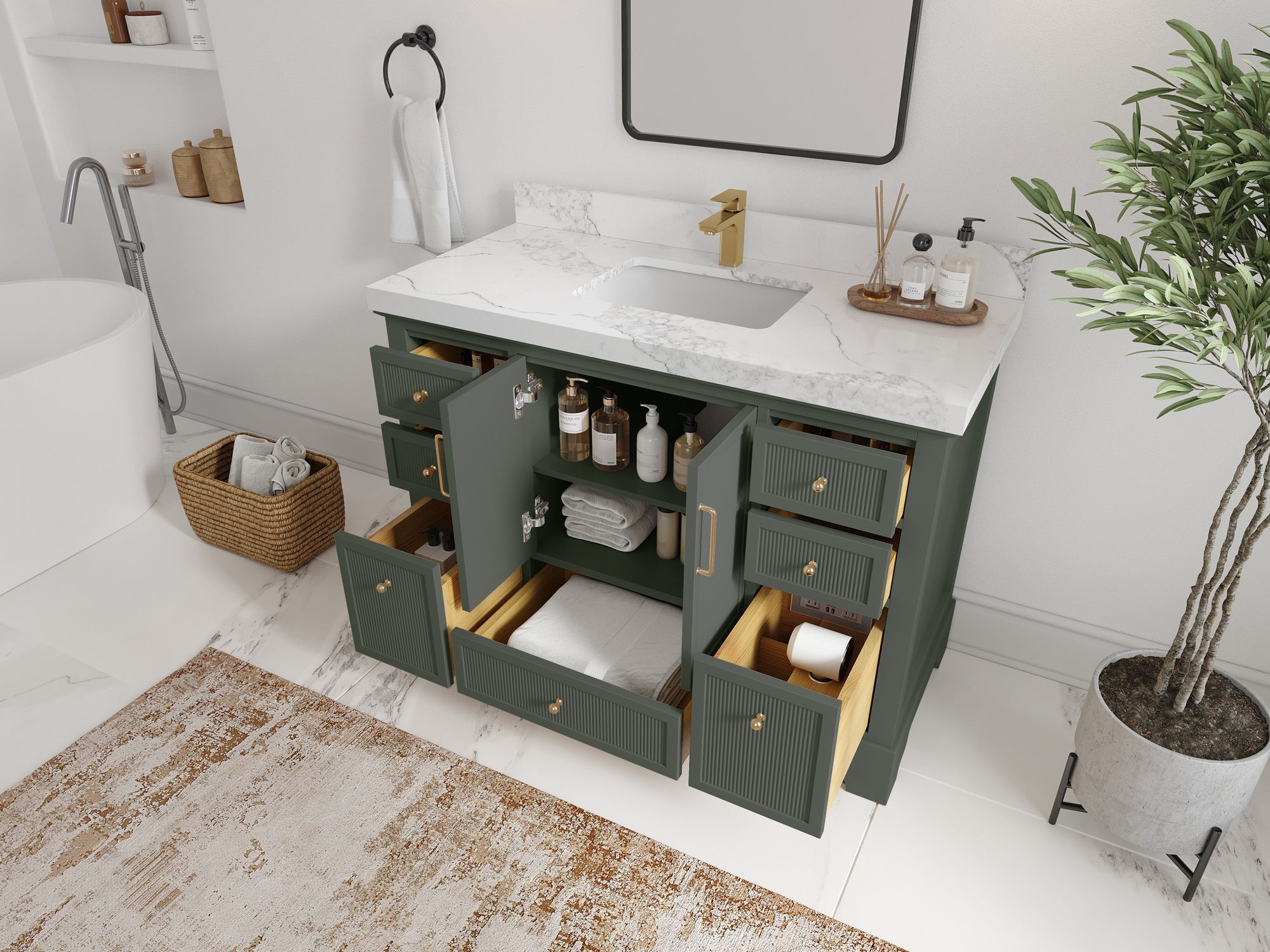 Alys 48 in. W x 22 in. D Single Sink Bathroom Vanity - Willow Bath and Vanity