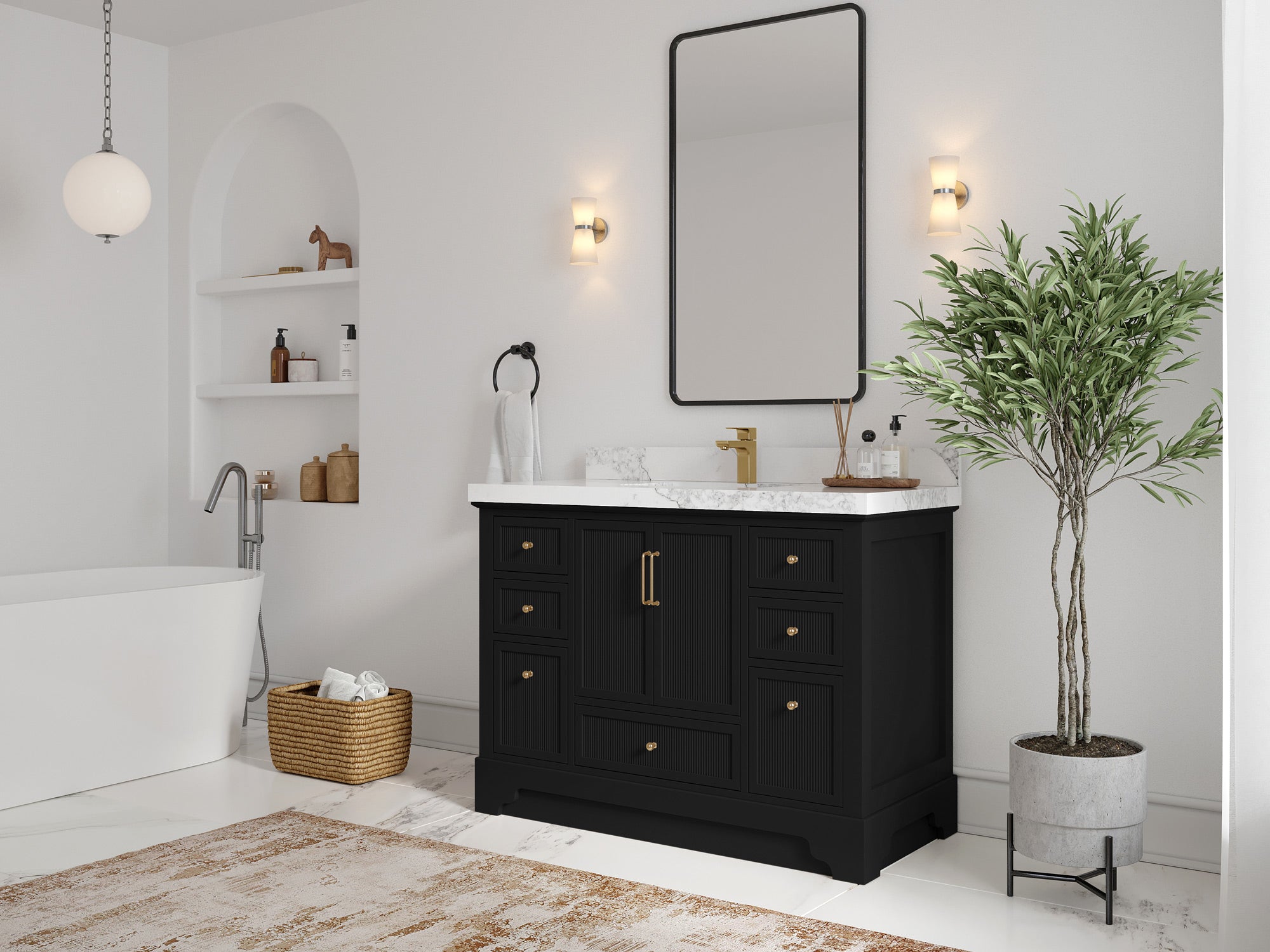 Alys 48 in. W x 22 in. D Single Sink Bathroom Vanity - Willow Bath and Vanity