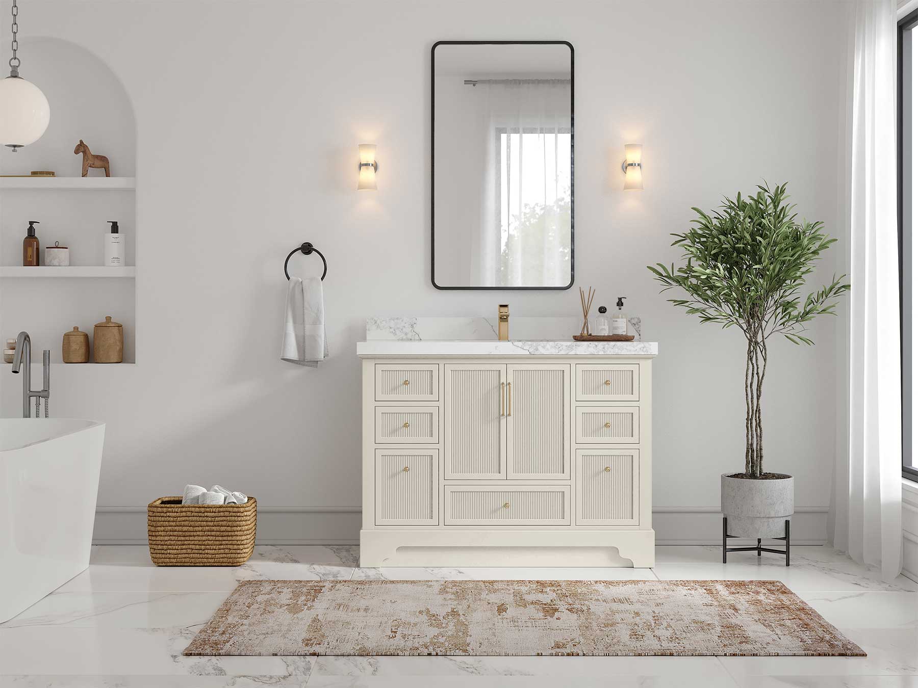 Alys 48 in. W x 22 in. D Single Sink Bathroom Vanity - Willow Bath and Vanity
