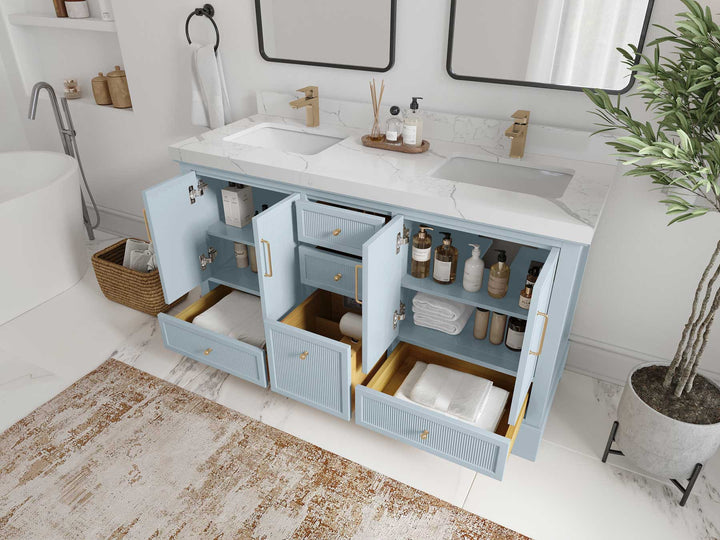 Alys 60 in. W x 22 in. D Double Sink Bathroom Vanity - photo 3