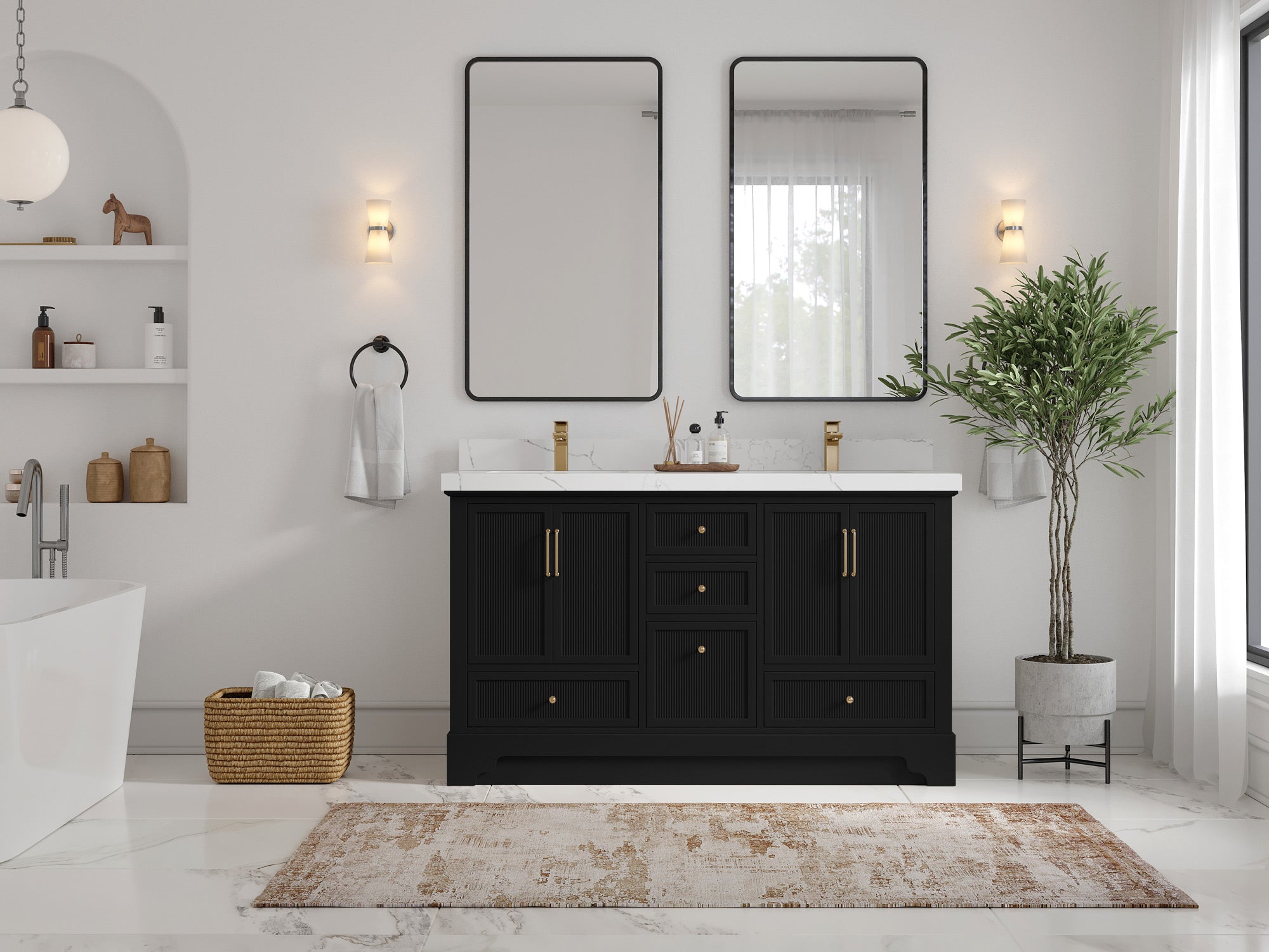 Alys 60 in. W x 22 in. D Double Sink Bathroom Vanity - Willow Bath and Vanity