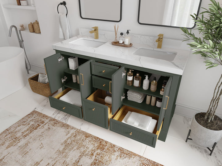 Alys 60 in. W x 22 in. D Double Sink Bathroom Vanity - photo 3