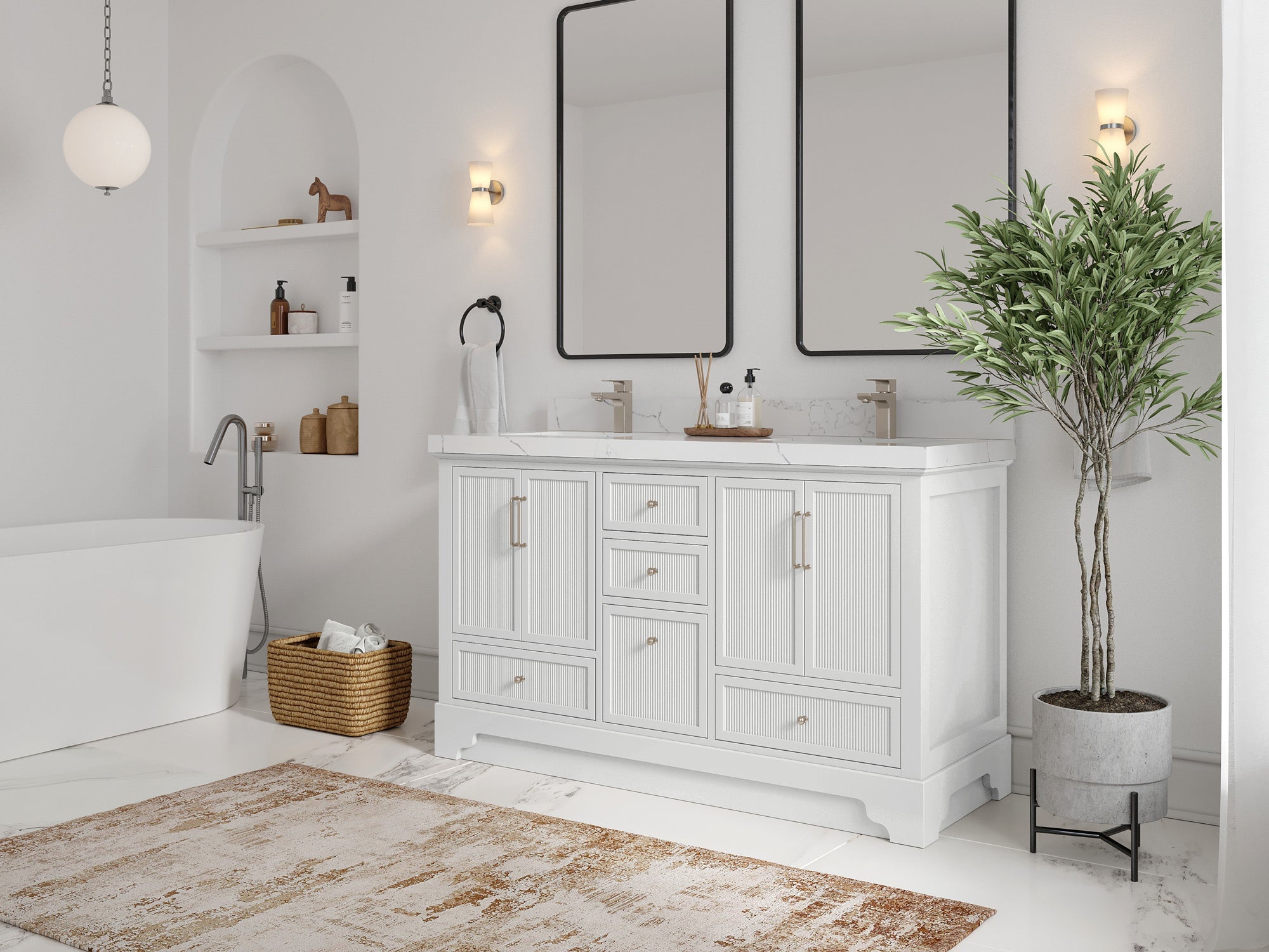 Alys 60 in. W x 22 in. D Double Sink Bathroom Vanity - Willow Bath and Vanity