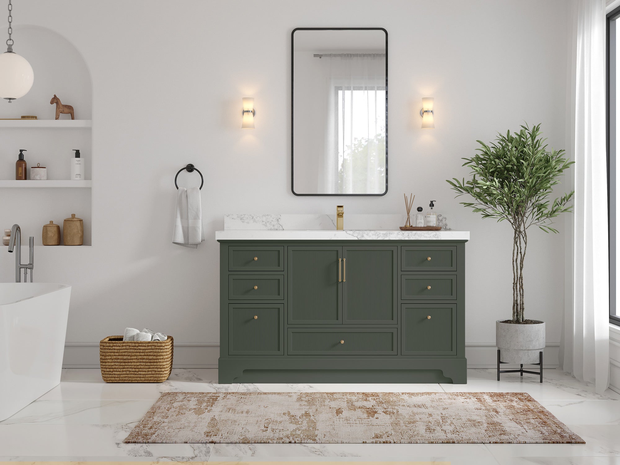 Alys 60 in. W x 22 in. D Single Sink Bathroom Vanity - Willow Bath and Vanity