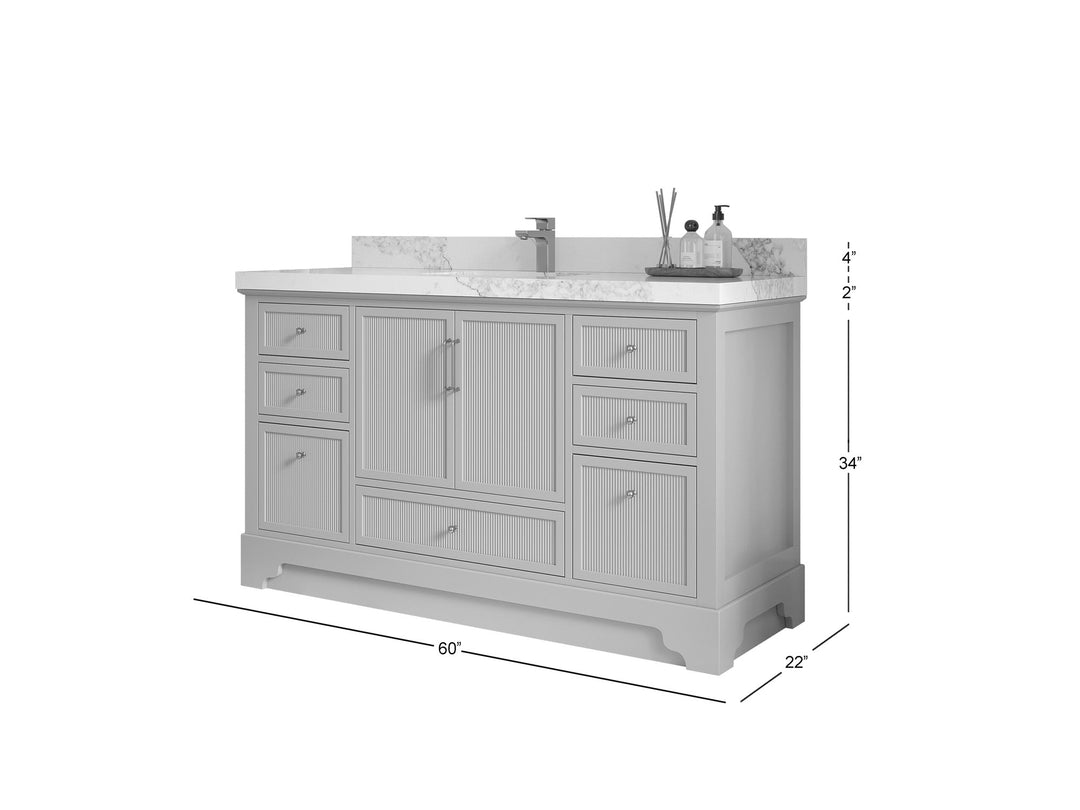 Alys 60 in. W x 22 in. D Single Sink Bathroom Vanity - Willow Bath and Vanity