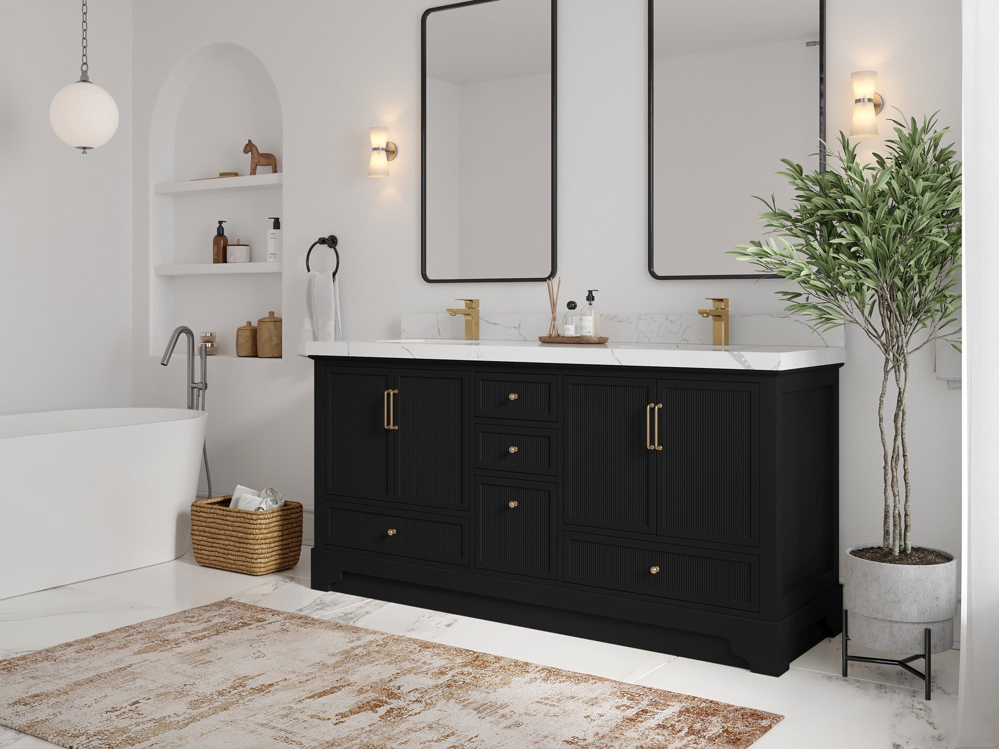 Alys 72 in. W x 22 in. D Double Sink Bathroom Vanity - Willow Bath and Vanity