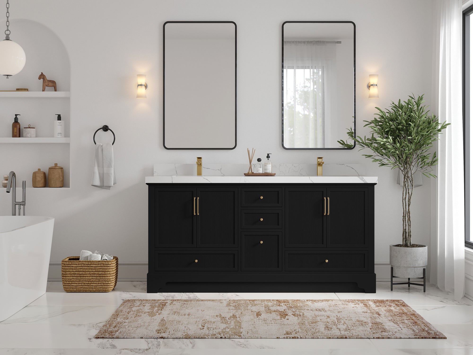 Alys 72 in. W x 22 in. D Double Sink Bathroom Vanity - Willow Bath and Vanity