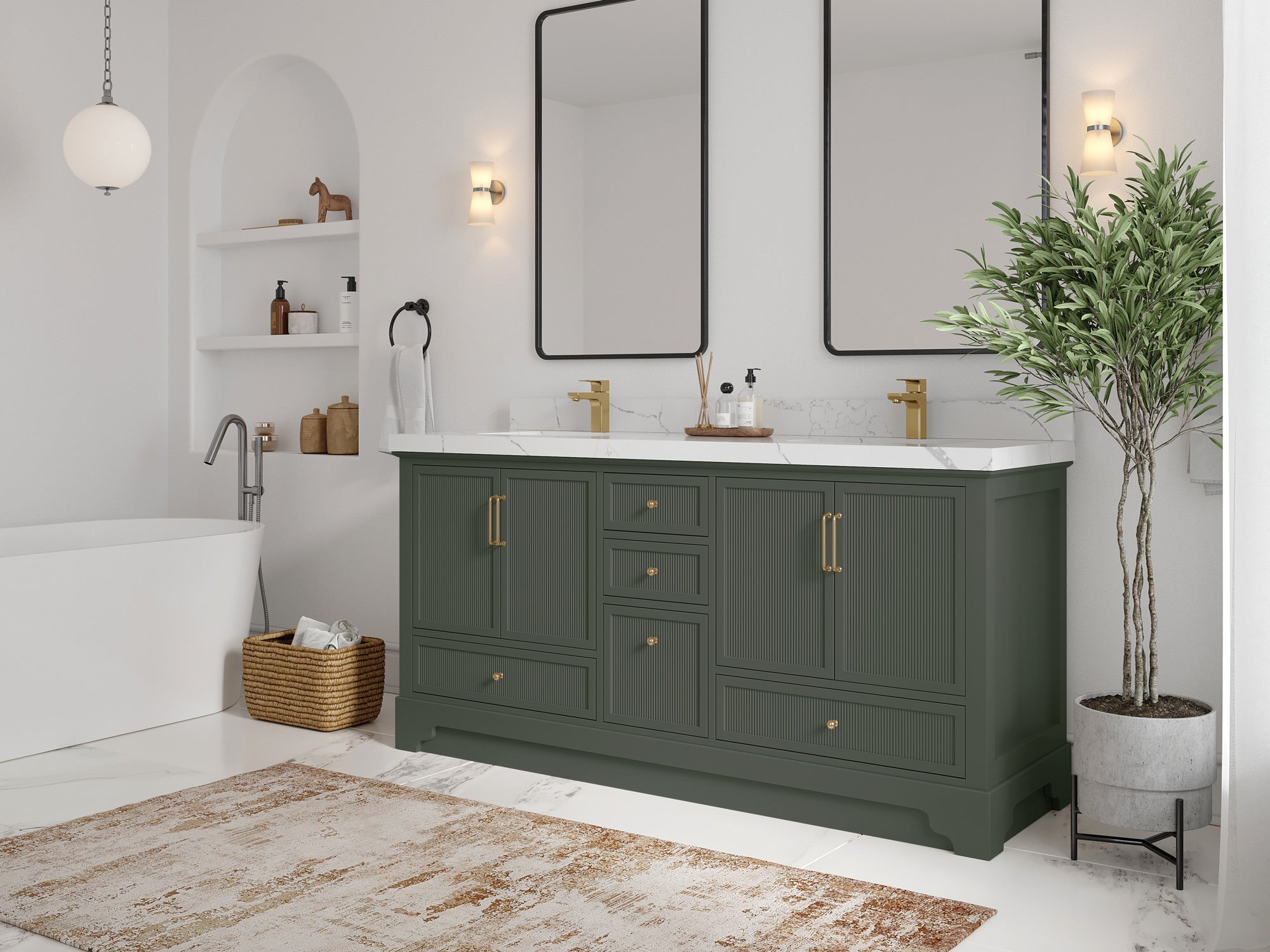 Alys 72 in. W x 22 in. D Double Sink Bathroom Vanity - Willow Bath and Vanity