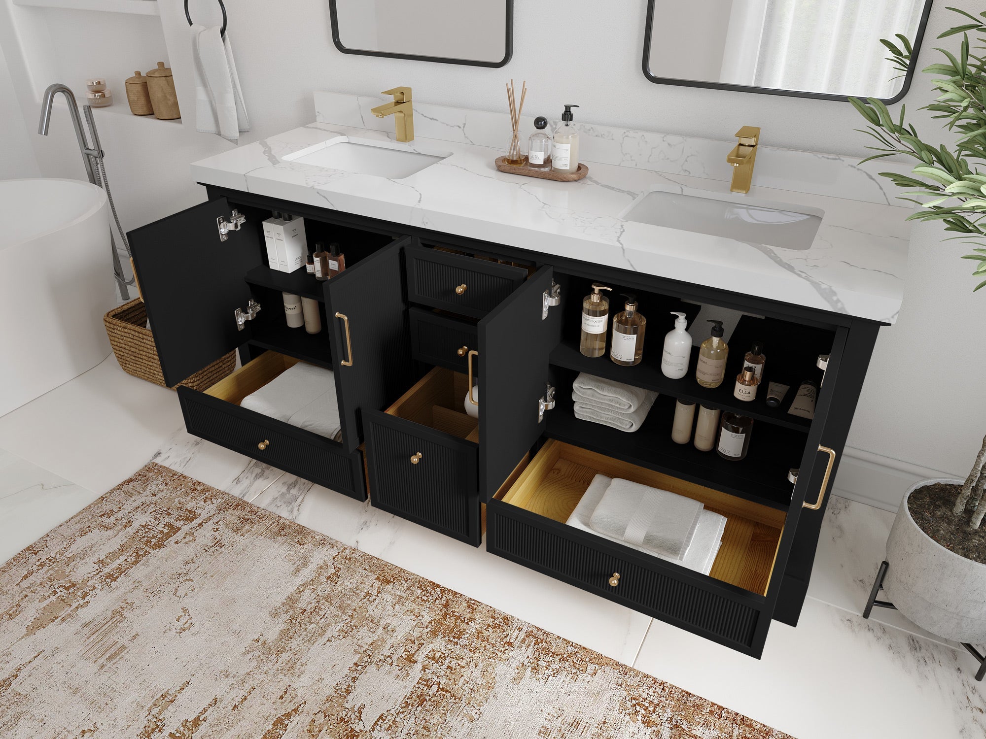 Alys 72 in. W x 22 in. D Double Sink Bathroom Vanity - Willow Bath and Vanity