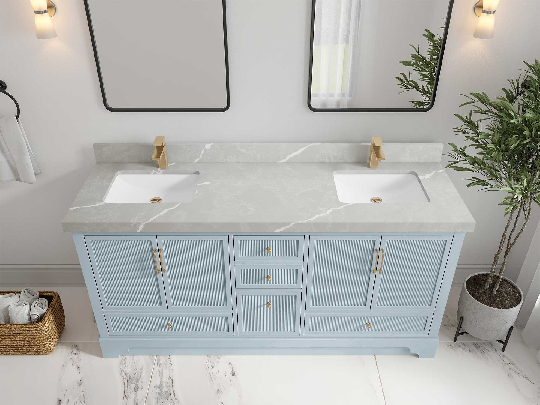 Alys 72 in. W x 22 in. D Double Sink Bathroom Vanity - Willow Bath and Vanity