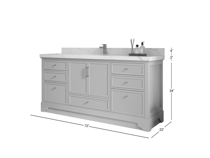 Alys 72 in. W x 22 in. D Single Sink Bathroom Vanity - photo 5
