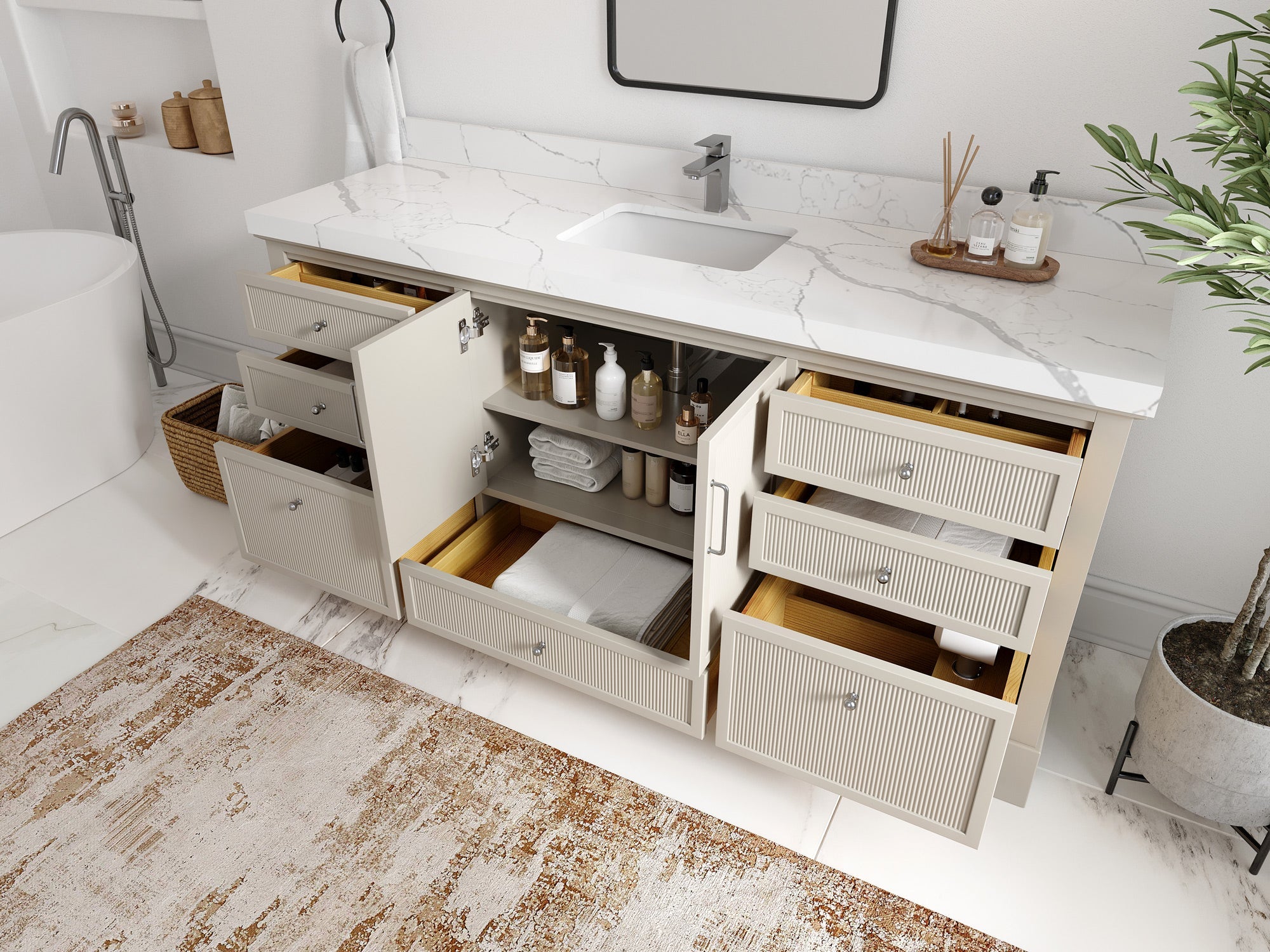 Alys 72 in. W x 22 in. D Single Sink Bathroom Vanity - Willow Bath and Vanity