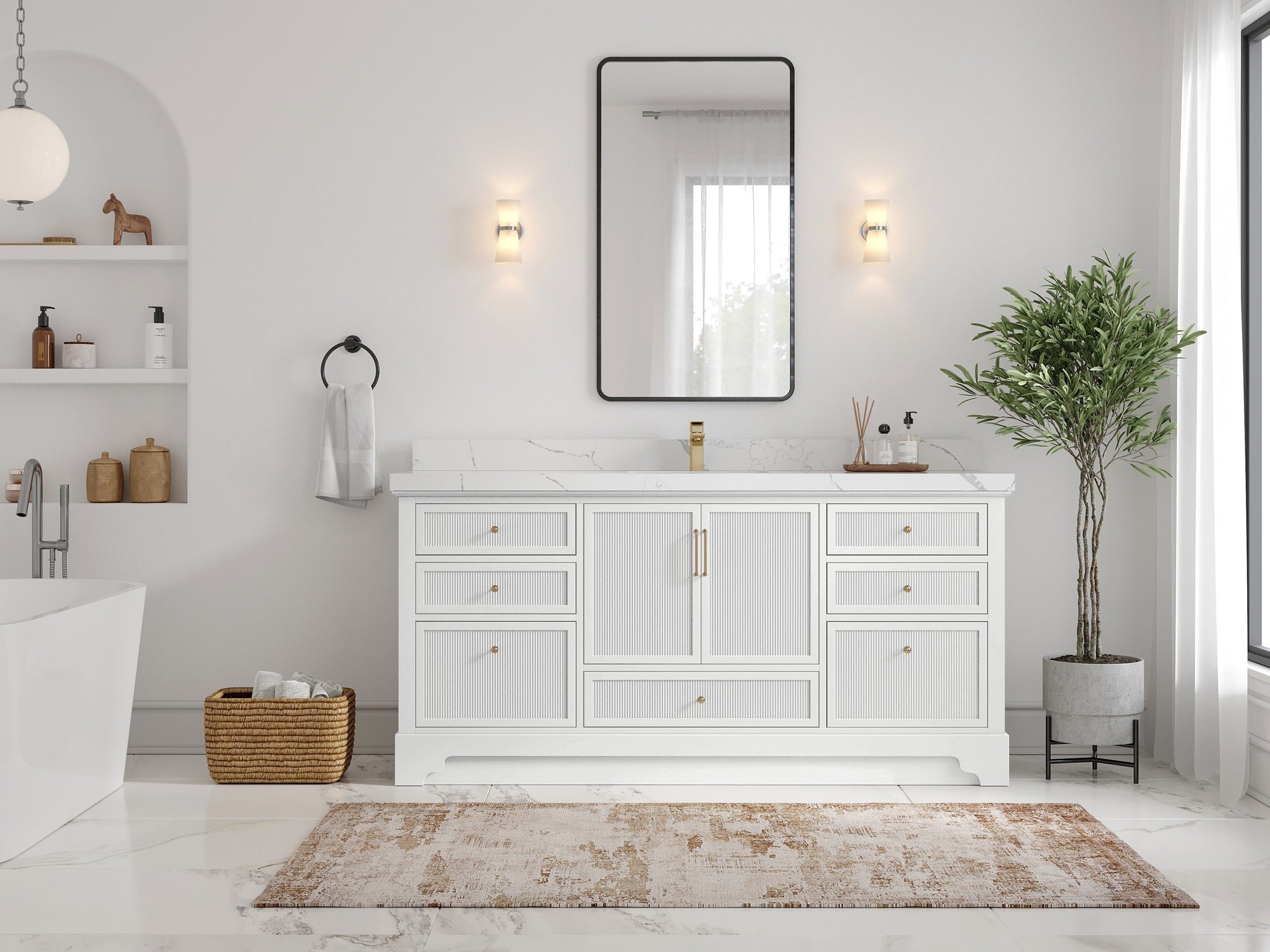 Alys 72 in. W x 22 in. D Single Sink Bathroom Vanity - Willow Bath and Vanity