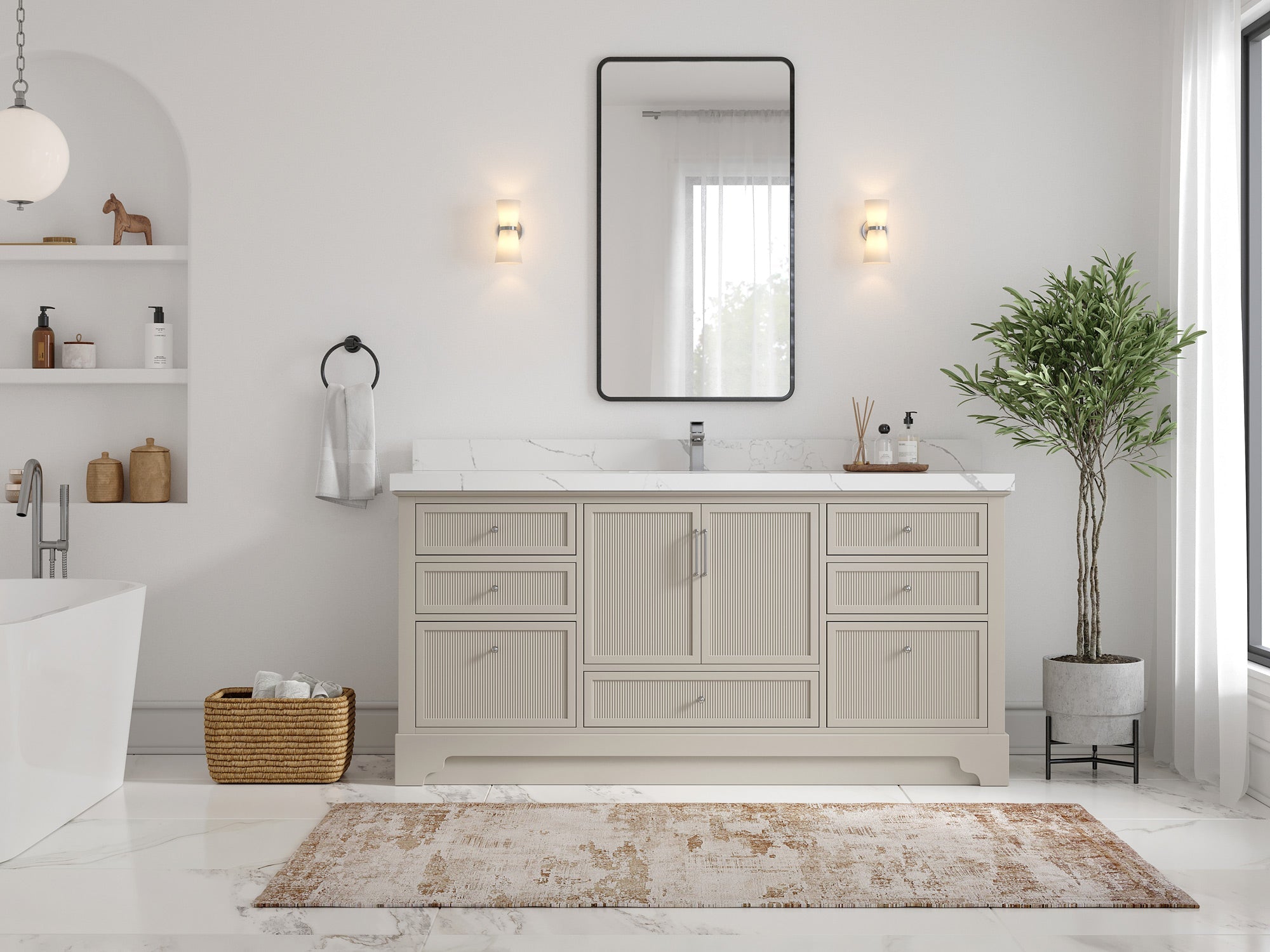 Alys 72 in. W x 22 in. D Single Sink Bathroom Vanity - Willow Bath and Vanity