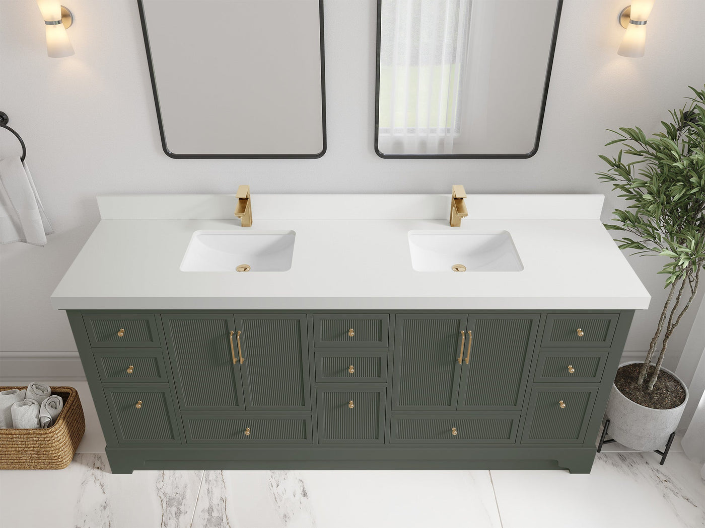Alys 80 in. W x 22 in. D Double Sink Bathroom Vanity