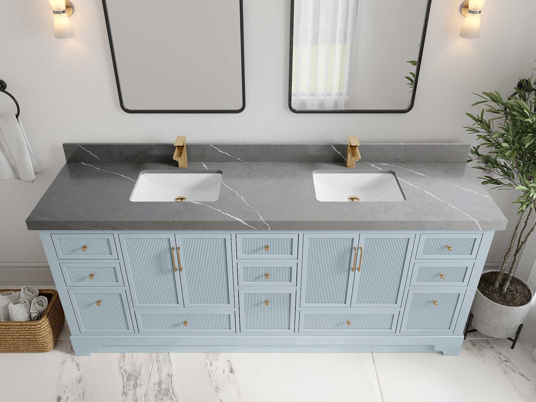 Alys 84 in. W x 22 in. D Double Sink Bathroom Vanity - Willow Bath and Vanity