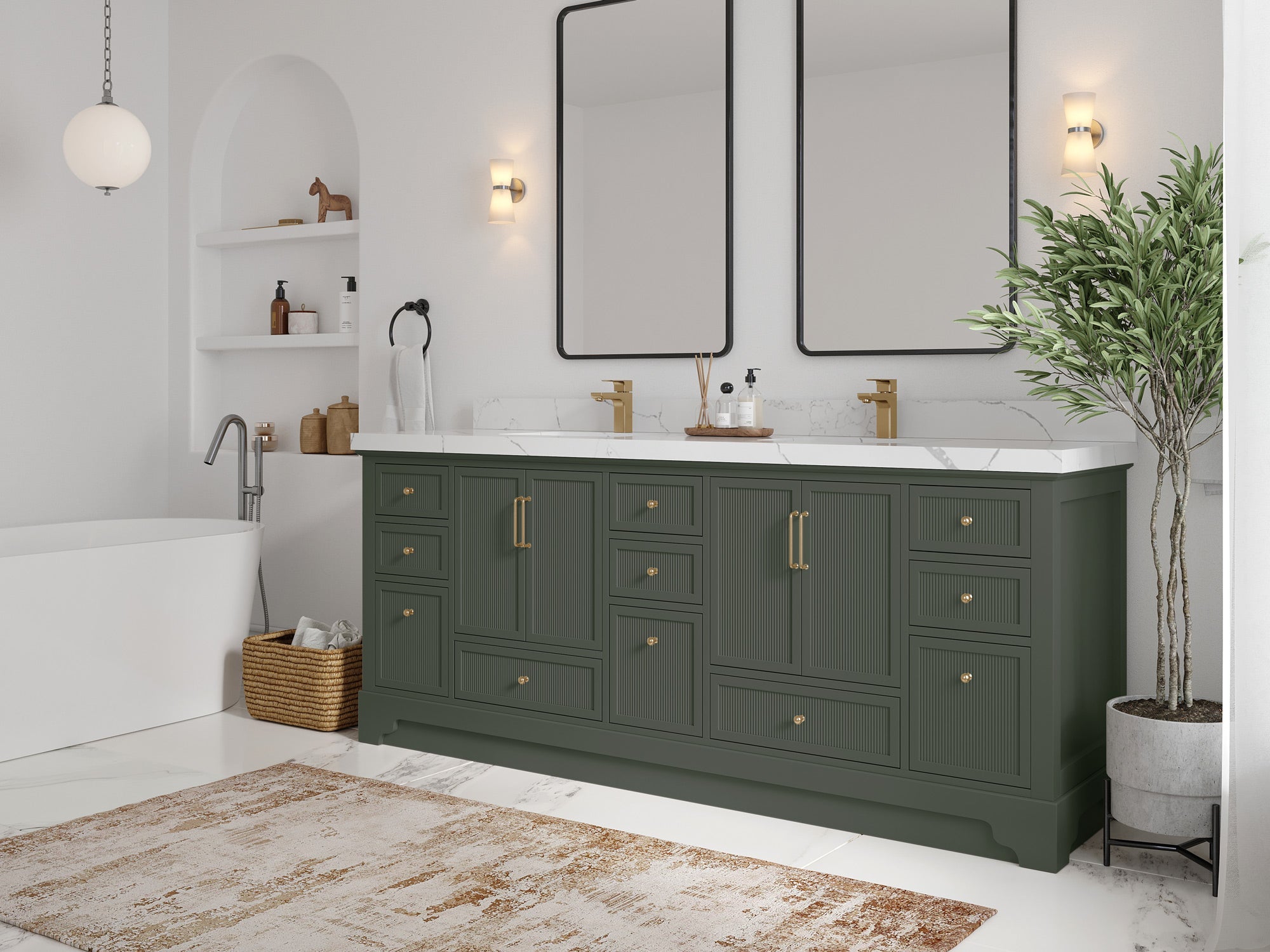 Alys 84 in. W x 22 in. D Double Sink Bathroom Vanity - Willow Bath and Vanity