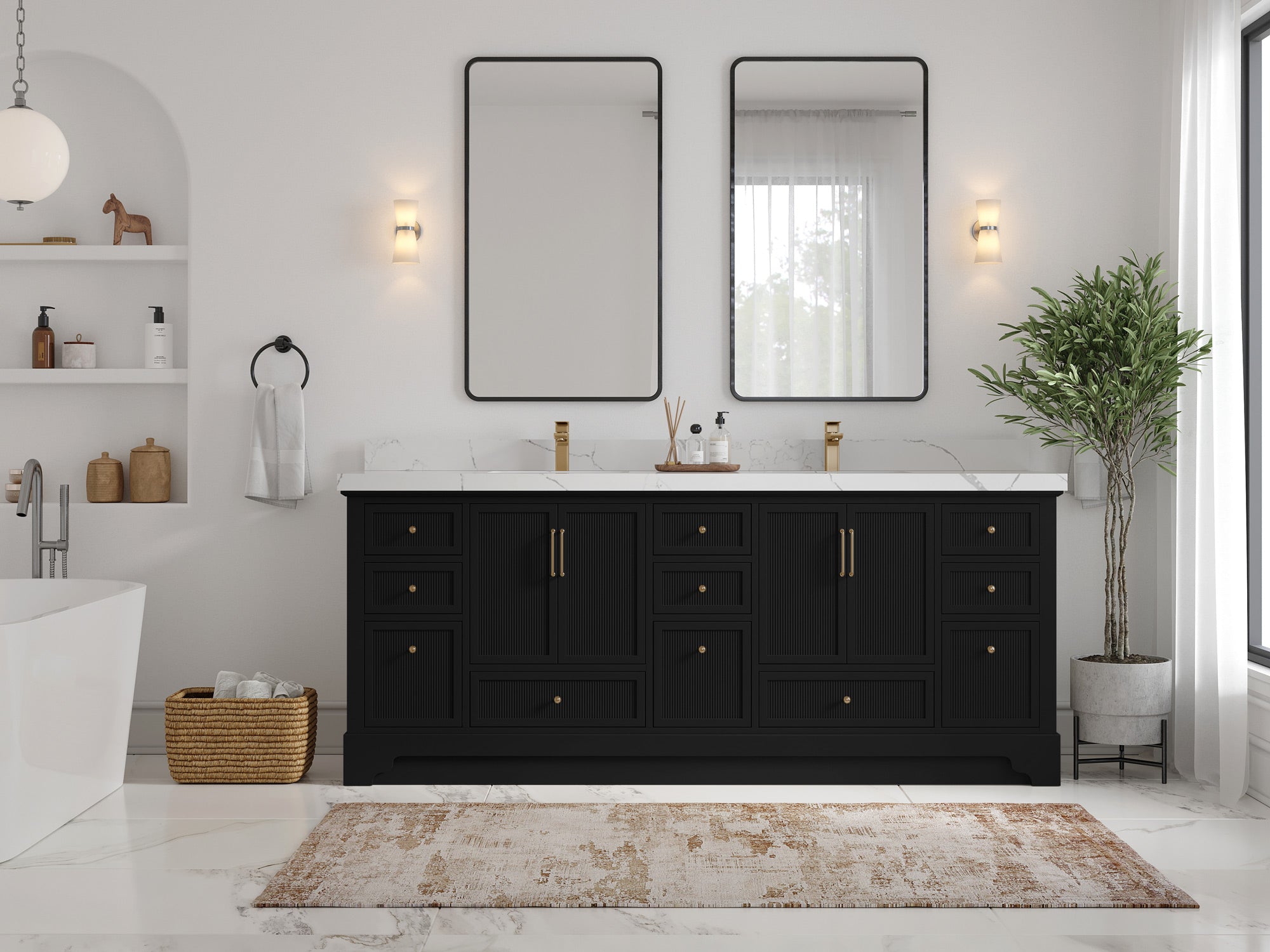 Alys 84 in. W x 22 in. D Double Sink Bathroom Vanity - Willow Bath and Vanity