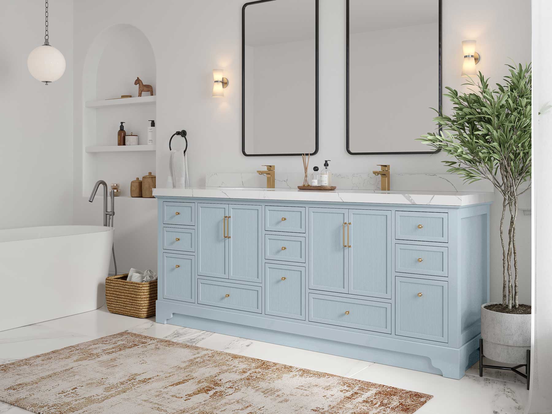 Alys 84 in. W x 22 in. D Double Sink Bathroom Vanity - Willow Bath and Vanity