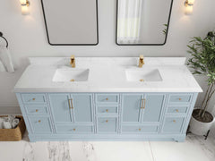 Alys 84 in. W x 22 in. D Double Sink Bathroom Vanity - photo 25