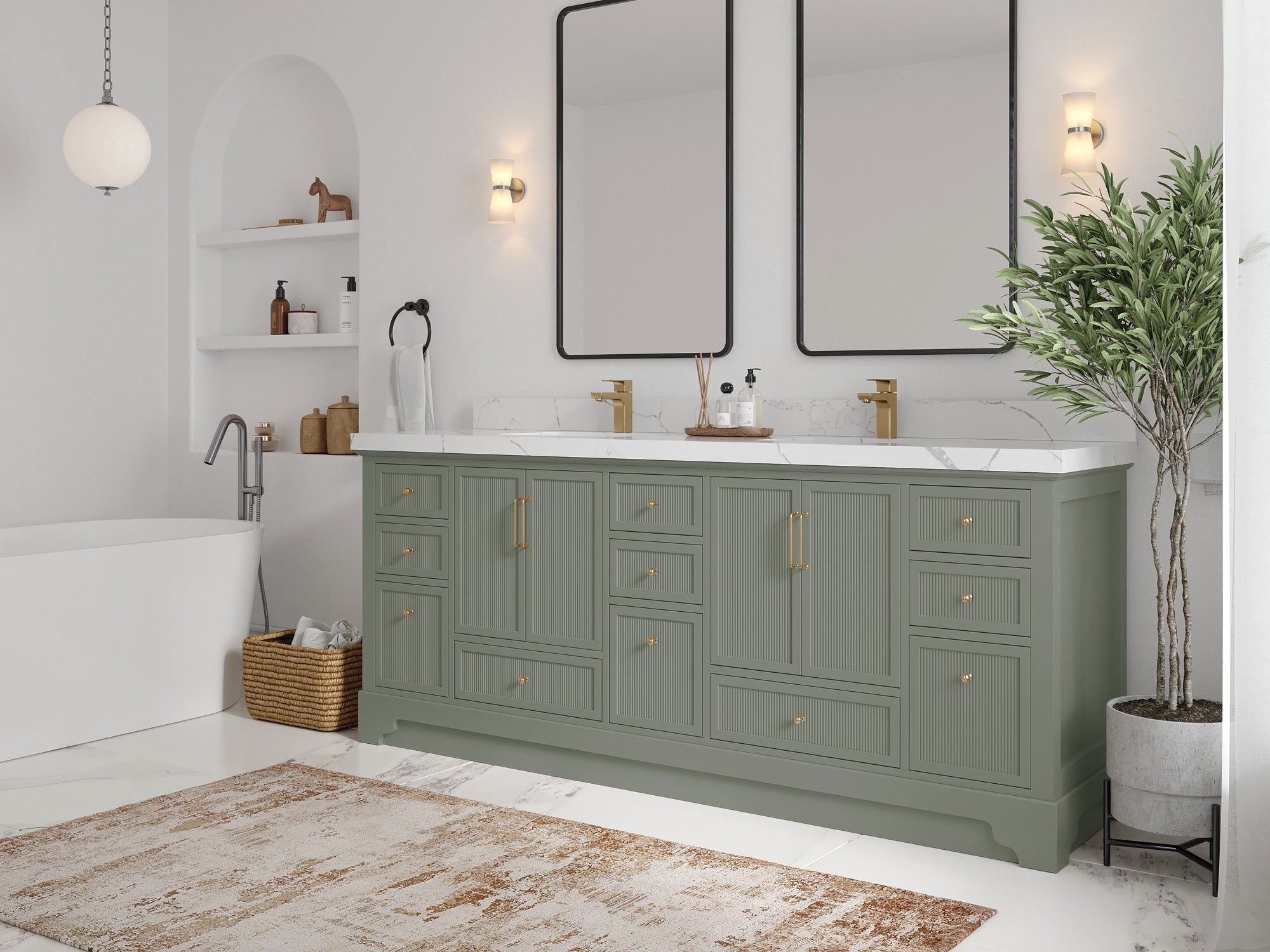 Alys 84 in. W x 22 in. D Double Sink Bathroom Vanity - Willow Bath and Vanity