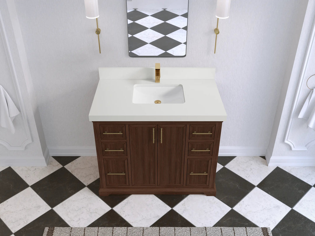 Alys Teak Wood 42 in. W x 22 in. D Single Sink Bathroom Vanity - Willow Bath and Vanity