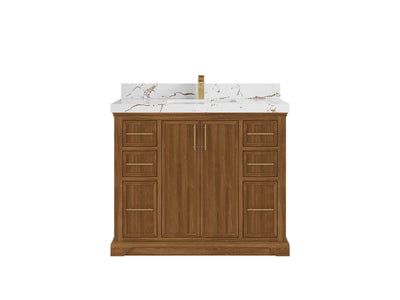 Alys Teak Wood 42 in. W x 22 in. D Single Sink Bathroom Vanity - Willow Bath and Vanity