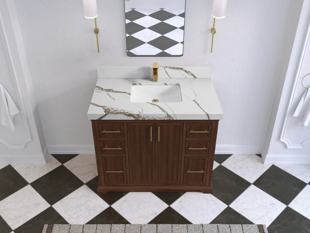 Alys Teak Wood 42 in. W x 22 in. D Single Sink Bathroom Vanity - Willow Bath and Vanity