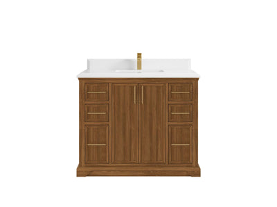 Alys Teak Wood 42 in. W x 22 in. D Single Sink Bathroom Vanity - Willow Bath and Vanity