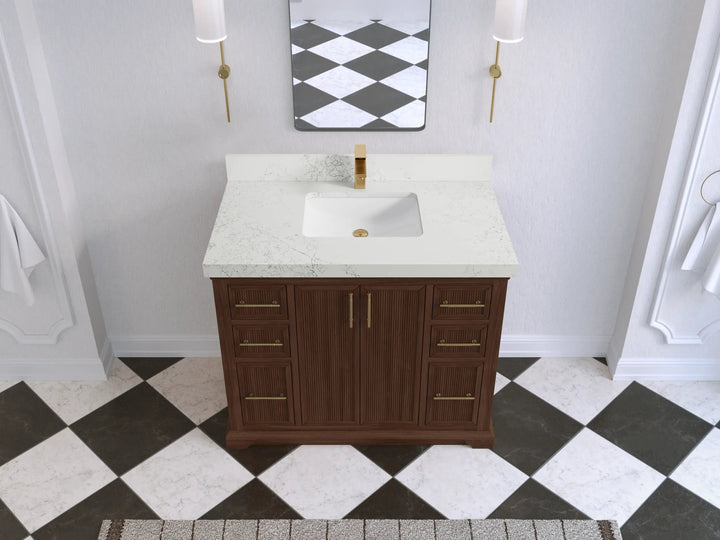 Alys Teak Wood 42 in. W x 22 in. D Single Sink Bathroom Vanity - photo 34