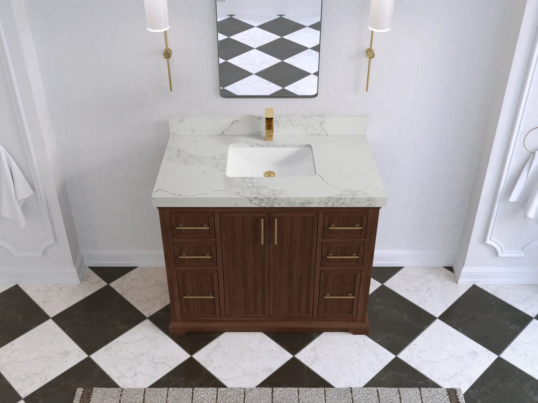 Alys Teak Wood 42 in. W x 22 in. D Single Sink Bathroom Vanity - Willow Bath and Vanity