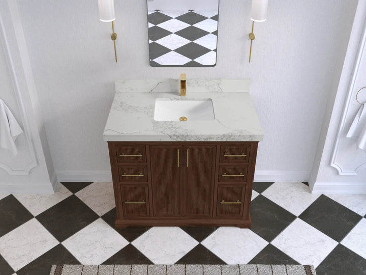 Alys Teak Wood 42 in. W x 22 in. D Single Sink Bathroom Vanity - photo 22