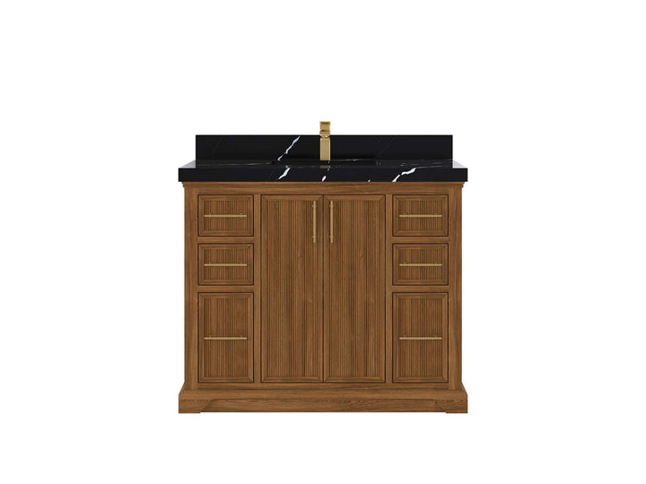 Alys Teak Wood 42 in. W x 22 in. D Single Sink Bathroom Vanity - photo 7