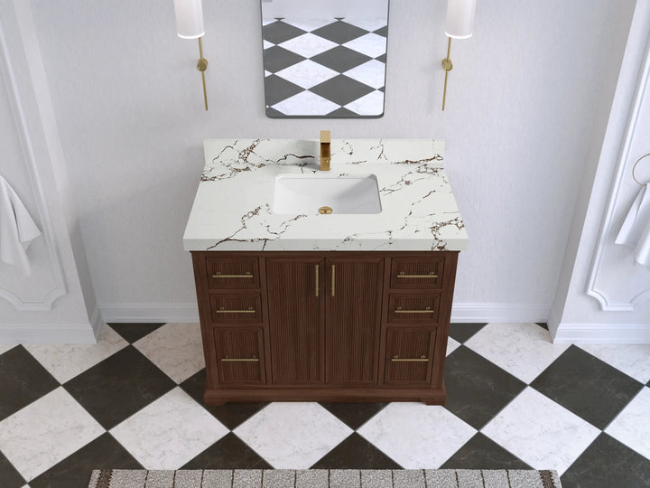 Alys Teak Wood 42 in. W x 22 in. D Single Sink Bathroom Vanity - photo 40