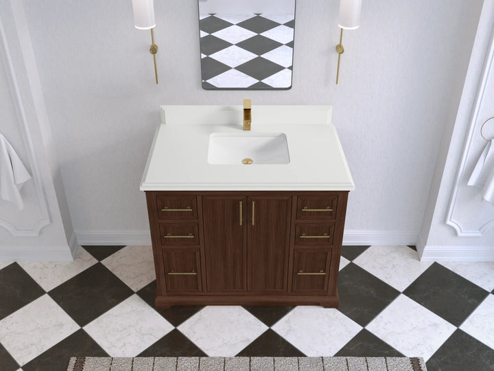 Alys Teak Wood 42 in. W x 22 in. D Single Sink Bathroom Vanity - photo 32