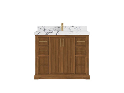 Alys Teak Wood 42 in. W x 22 in. D Single Sink Bathroom Vanity - Willow Bath and Vanity