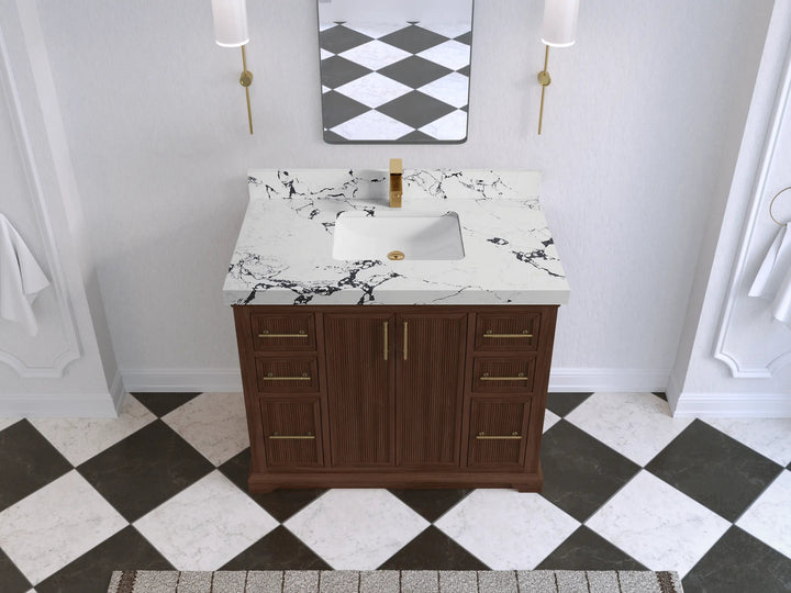 Alys Teak Wood 42 in. W x 22 in. D Single Sink Bathroom Vanity - photo 44