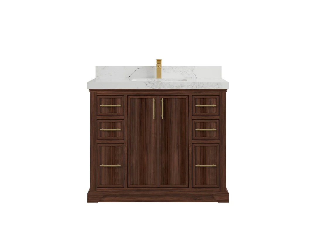 Alys Teak Wood 42 in. W x 22 in. D Single Sink Bathroom Vanity - Willow Bath and Vanity