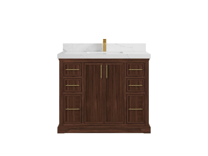 Alys Teak Wood 42 in. W x 22 in. D Single Sink Bathroom Vanity - photo 16