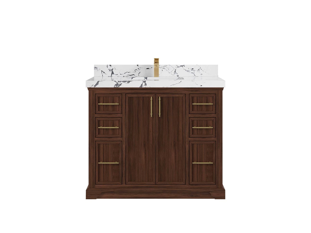 Alys Teak Wood 42 in. W x 22 in. D Single Sink Bathroom Vanity - Willow Bath and Vanity