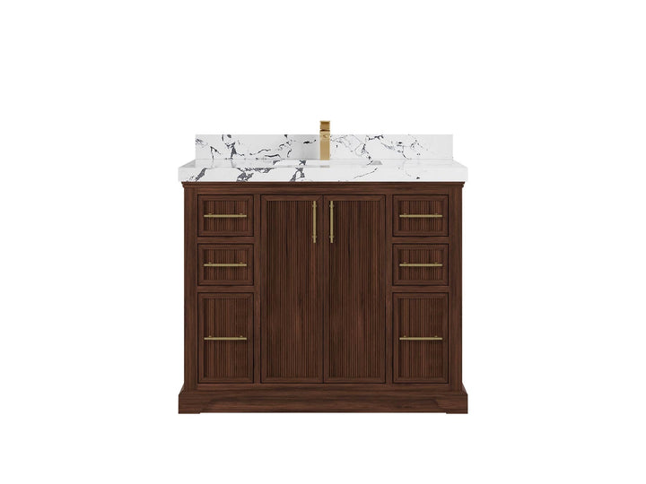 Alys Teak Wood 42 in. W x 22 in. D Single Sink Bathroom Vanity - photo 28
