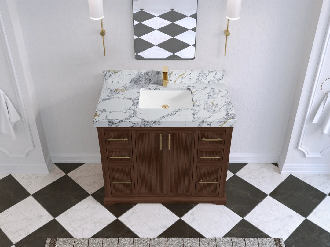 Alys Teak Wood 42 in. W x 22 in. D Single Sink Bathroom Vanity - Willow Bath and Vanity