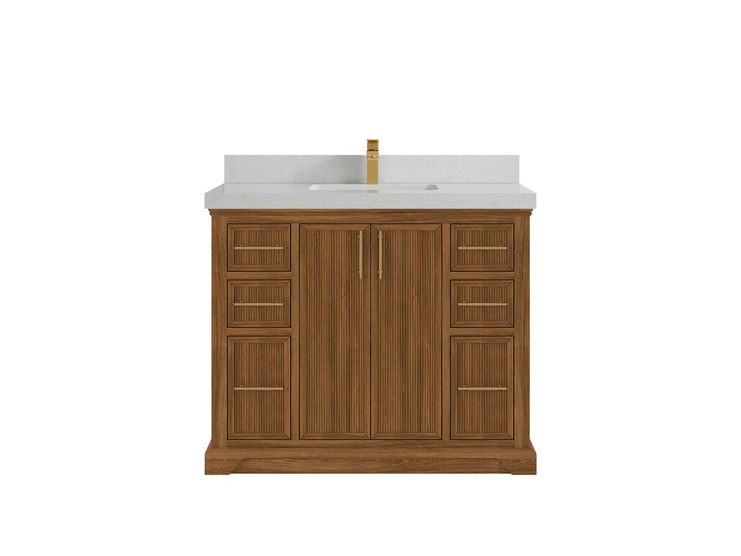 Alys Teak Wood 42 in. W x 22 in. D Single Sink Bathroom Vanity - Willow Bath and Vanity