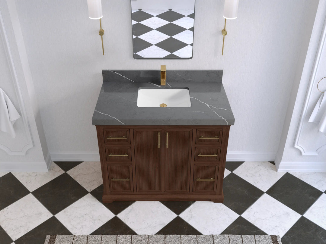 Alys Teak Wood 42 in. W x 22 in. D Single Sink Bathroom Vanity - Willow Bath and Vanity