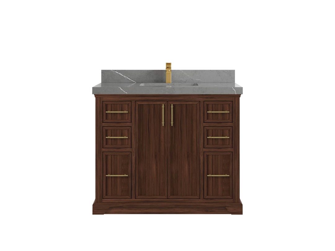 Alys Teak Wood 42 in. W x 22 in. D Single Sink Bathroom Vanity - Willow Bath and Vanity