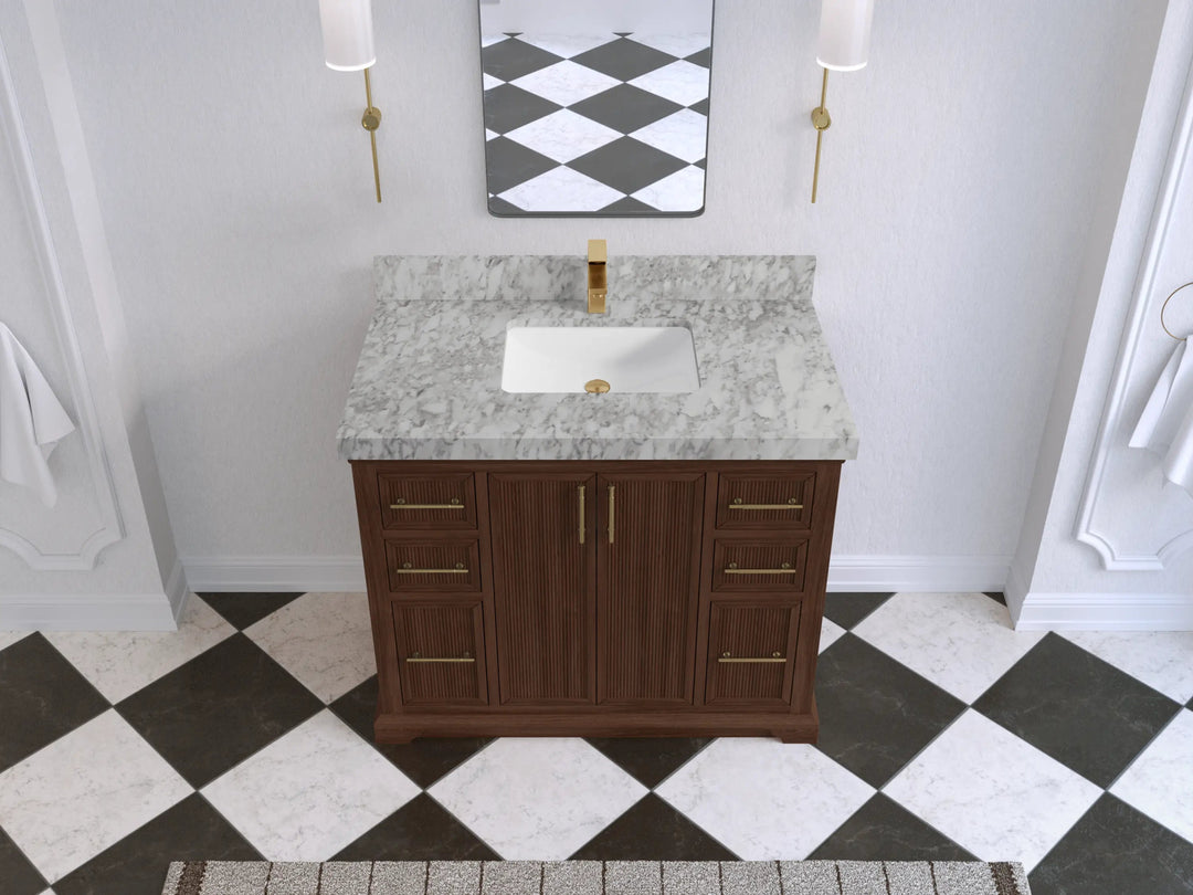 Alys Teak Wood 42 in. W x 22 in. D Single Sink Bathroom Vanity - Willow Bath and Vanity