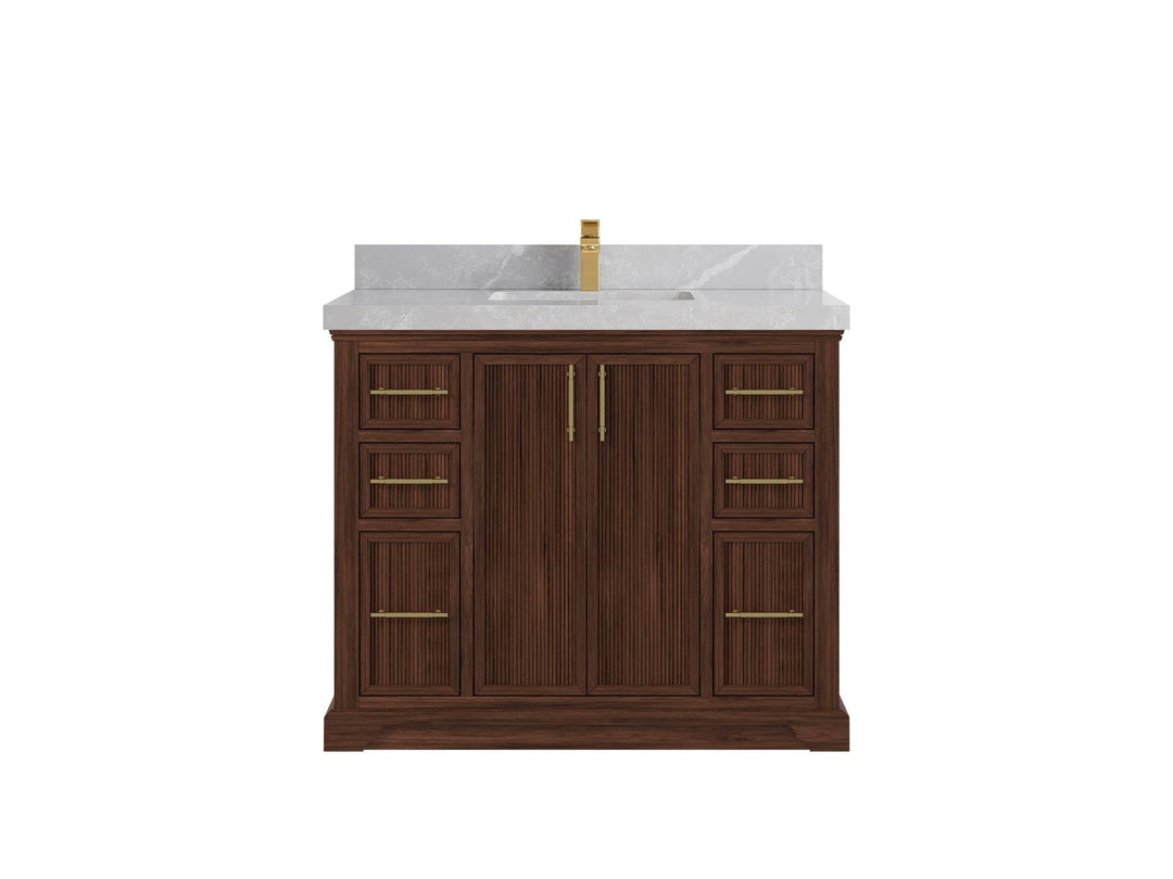 Alys Teak Wood 42 in. W x 22 in. D Single Sink Bathroom Vanity - Willow Bath and Vanity