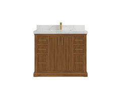 Alys Teak Wood 42 in. W x 22 in. D Single Sink Bathroom Vanity - photo 12