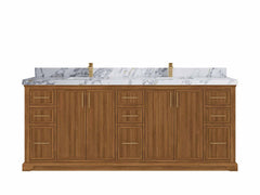 Alys Teak Wood 84 in. W x 22 in. D Double Sink Bathroom Vanity - photo 16