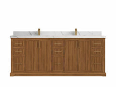 Alys Teak Wood 84 in. W x 22 in. D Double Sink Bathroom Vanity - photo 14